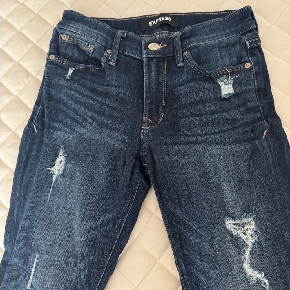 Express Women's Distressed Blue Jeans